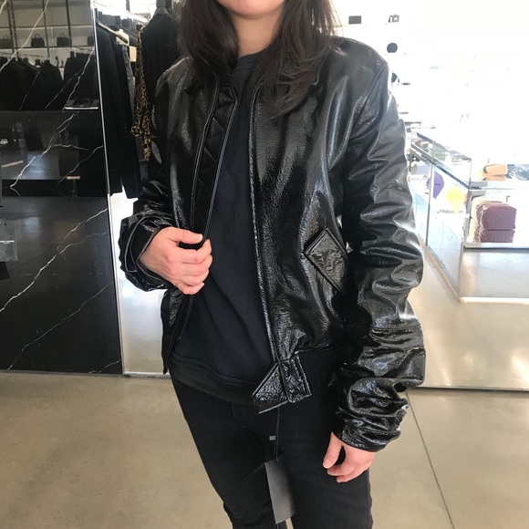 Saint Laurent Leather Bomber Jacket FR 36 - Picture 2 of 5